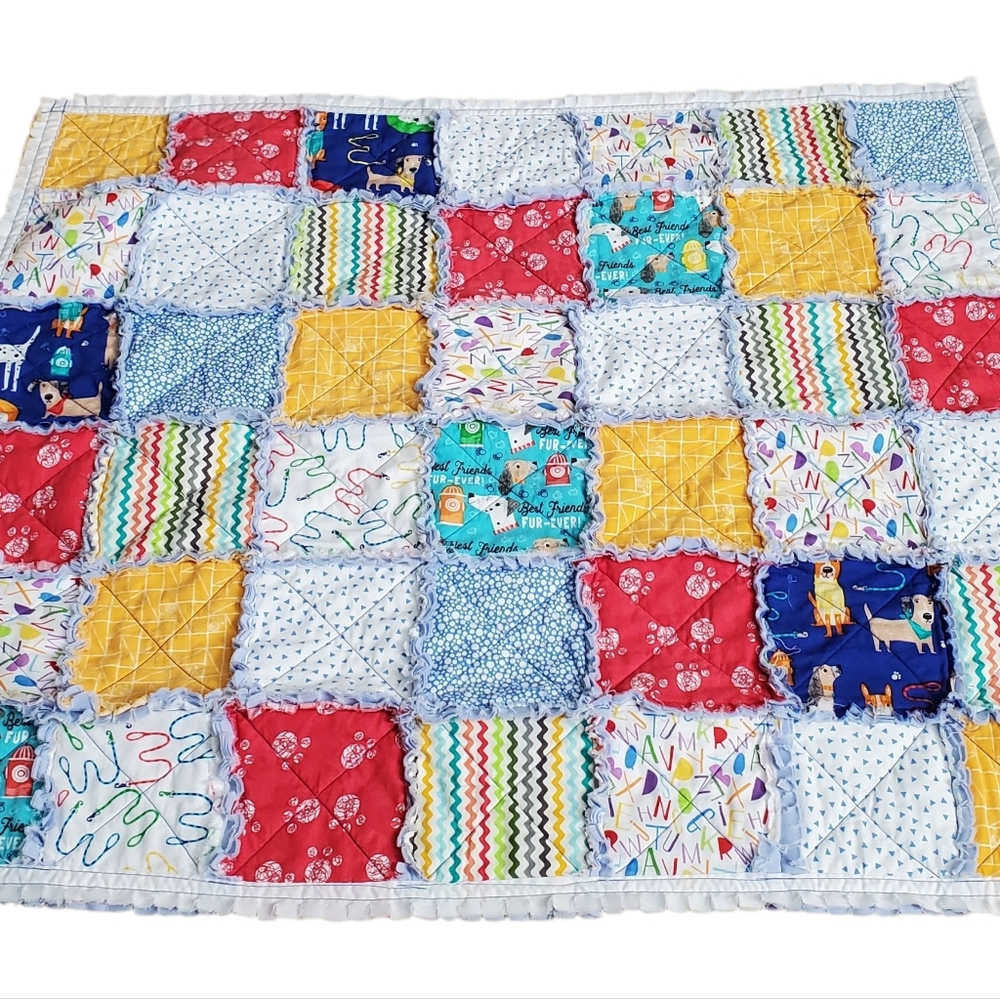 New Homemade Colorful Baby Rag Quilt - Picture 14 of 14